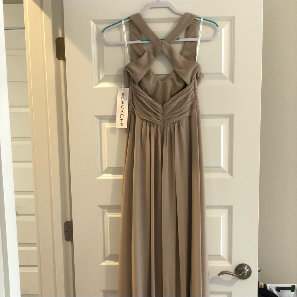Levkoff bridesmaid dress - champagne colored - never worn, not altered. Size 0